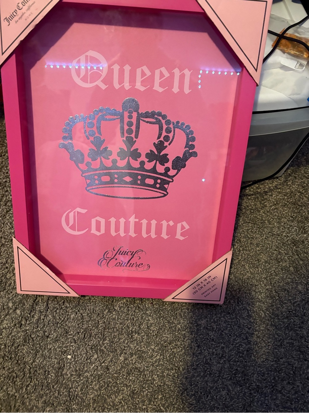 Juicy Couture Pink 'Queen Couture' Crown Wall Art